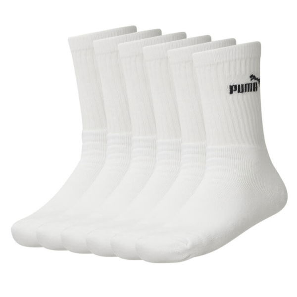 Sport Socks 6 Pack in White, Size 7