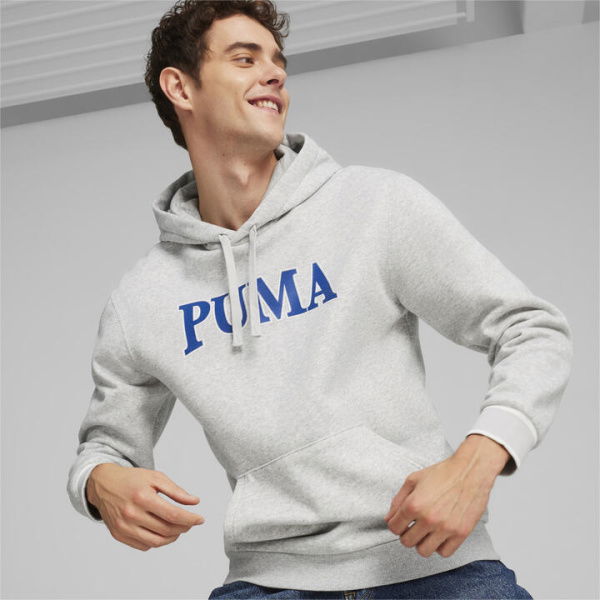 SQUAD Men's Hoodie in Light Gray Heather, Size Large, Cotton by PUMA