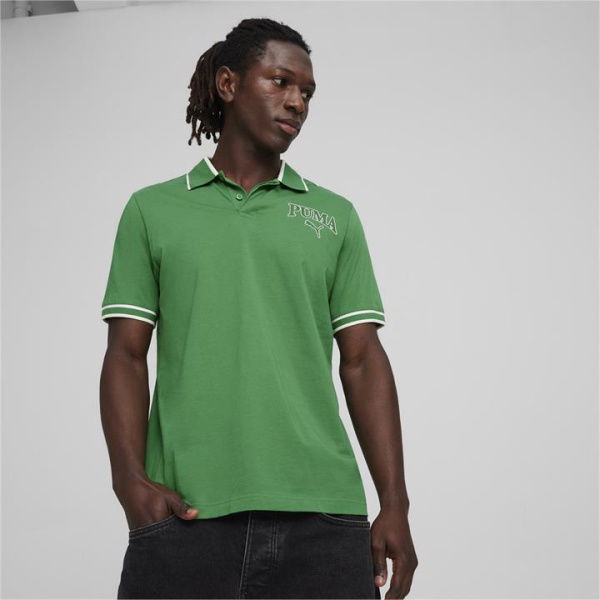 SQUAD Men's Polo Top in Archive Green, Size Medium, Cotton by PUMA