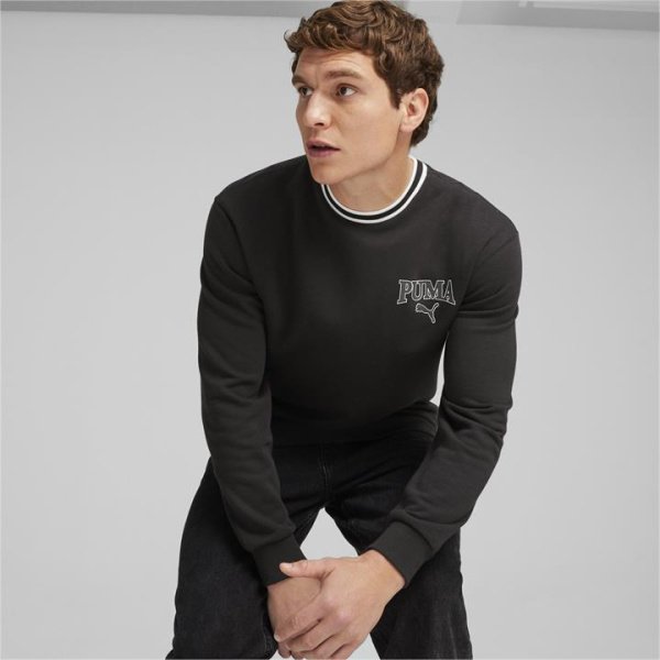 SQUAD Men's Sweatshirt in Black, Size Small, Cotton/Polyester by PUMA