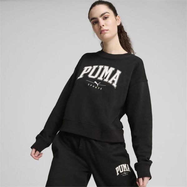 SQUAD Women's Crewneck Sweatshirt in Black, Size Large, Cotton by PUMA