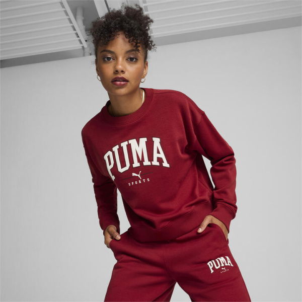 SQUAD Women's Crewneck Sweatshirt in Intense Red, Size Large, Cotton/Polyester by PUMA