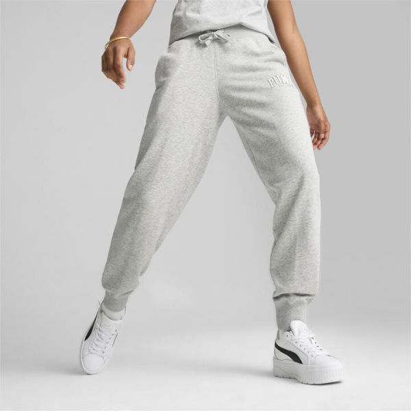 SQUAD Women's Pants in Light Gray Heather, Size Large, Cotton/Polyester by PUMA