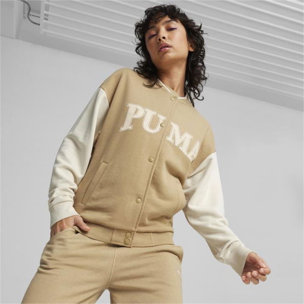 SQUAD Women's Track Jacket in Prairie Tan, Size Medium, Cotton/Polyester by PUMA