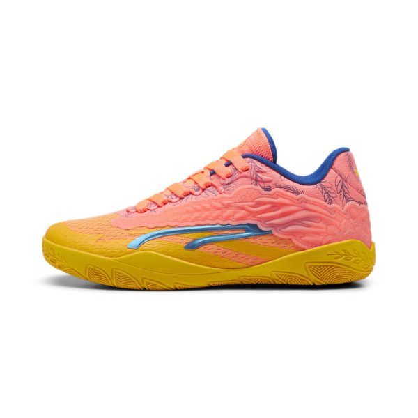 STEWIE 3 Dawn Women's Basketball Shoes in Yellow Sizzle/Fluro Peach Pes/Cobalt Glaze, Size 11.5, Synthetic by PUMA Shoes