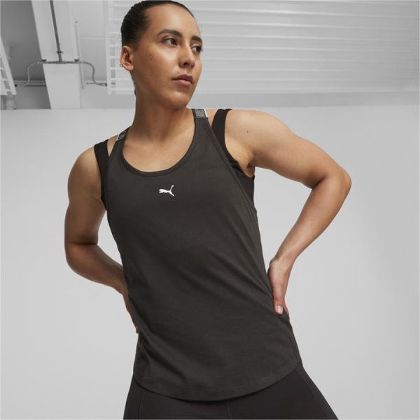 Strong Women's Training Tank Top in Black, Size XS, Polyester/Cotton/Viscose by PUMA