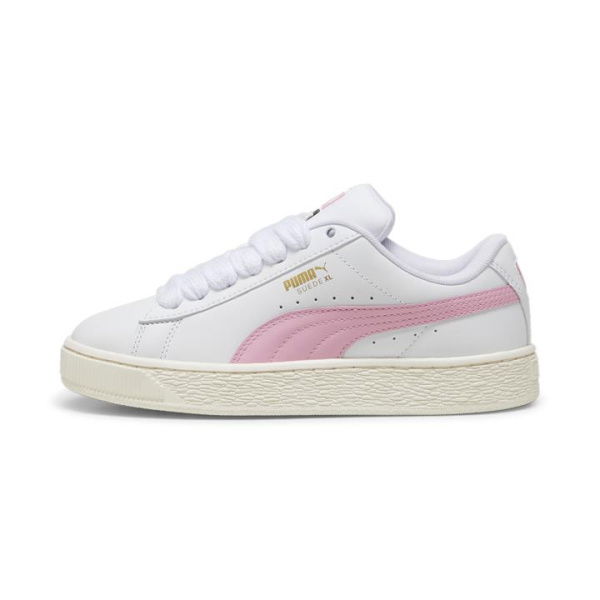 Suede XL Leather Unisex Sneakers in White/Pink Lilac, Size 10, Textile by PUMA