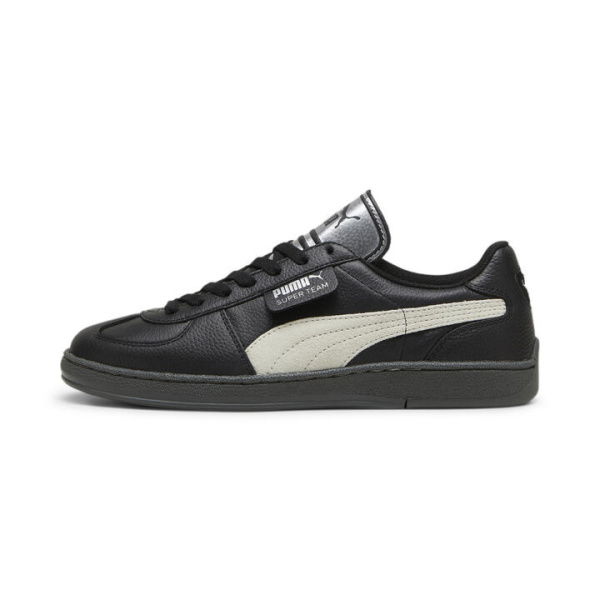 Super Team 90s Unisex Sneakers in Black/Warm White, Size 10 by PUMA