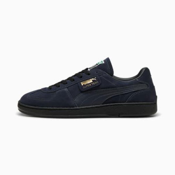 Super Team Suede Unisex Sneakers in New Navy/Black, Size 10.5, Textile by PUMA