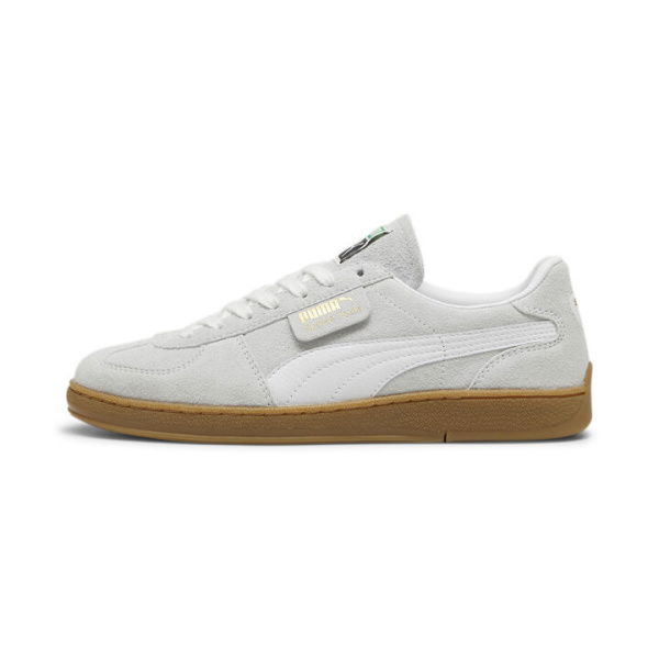 Super Team Suede Unisex Sneakers in Silver Mist/White, Size 4, Textile by PUMA