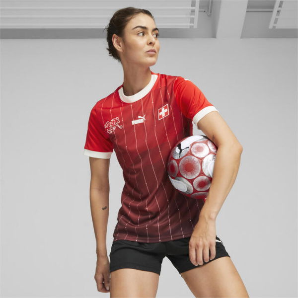 Switzerland 23/24 Women's World Cup Home Jersey Shirt in Red/White, Size Medium, Polyester by PUMA