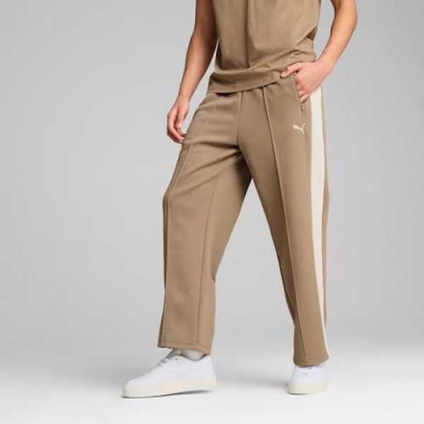 T7 ALWAYS ON Men's Relaxed Track Pants in Totally Taupe, Size Small, Cotton by PUMA