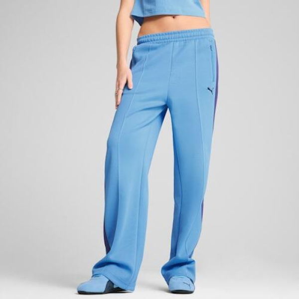 T7 Always On Straight Track Pants Women in Team Light Blue, Size XS, Cotton by PUMA