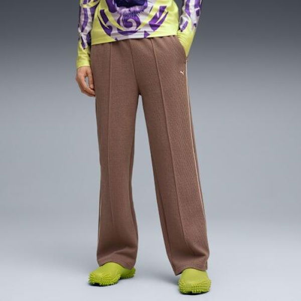 T7 Track Pants Men in Flat Bronze, Size Large, Cotton/Polyester/Elastane by PUMA