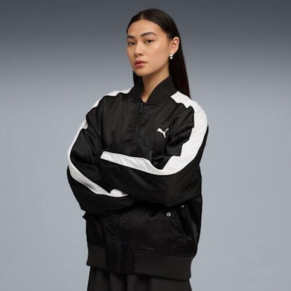 T7 Unisex Bomber Jacket in Black, Size XS, Polyester by PUMA