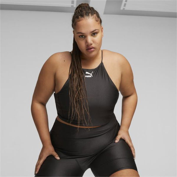 T7 Women's Crop Top in Black, Size Small, Nylon/Elastane by PUMA