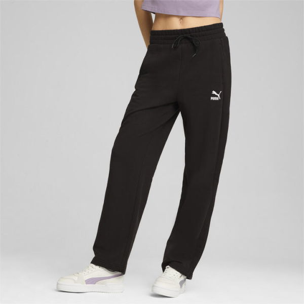 T7 Women's High Waist Track Pants Women in Black, Size Large, Cotton by PUMA