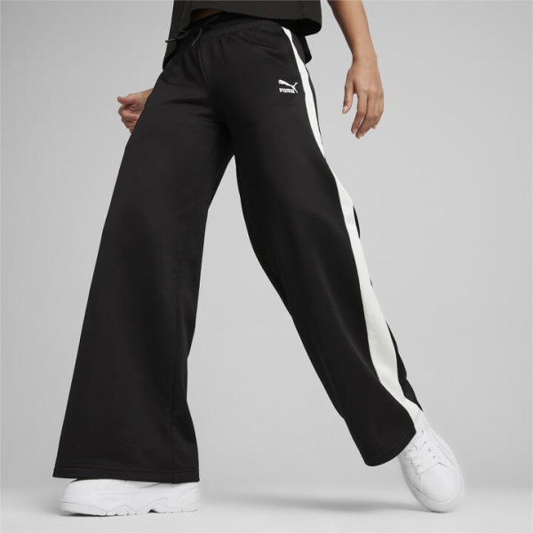 T7 Women's Low Rise Track Pants in Black, Size Large, Polyester/Cotton by PUMA