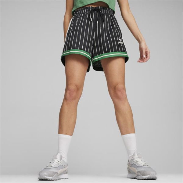 T7 Women's Mesh Shorts in Black/Aop, Size Large, Polyester by PUMA