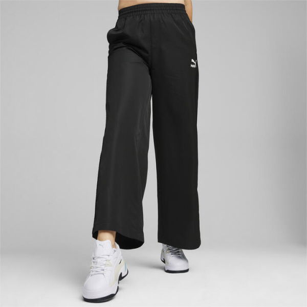 T7 Women's Relaxed Track Pants in Black, Size Small, Polyester/Cotton by PUMA