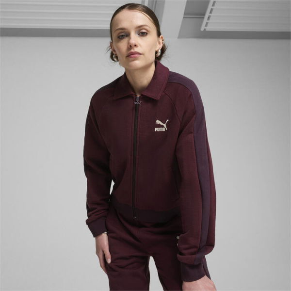 T7 Women's Track Jacket in Midnight Plum, Size Large, Cotton by PUMA