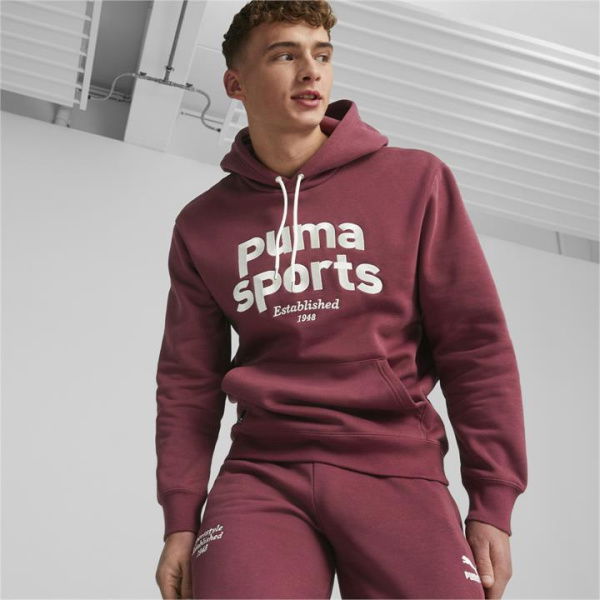 Team Men's Hoodie in Dark Jasper, Size Small by PUMA