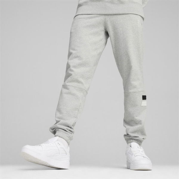 TEAM Men's Sweatpants in Light Gray Heather, Size Small, Cotton by PUMA