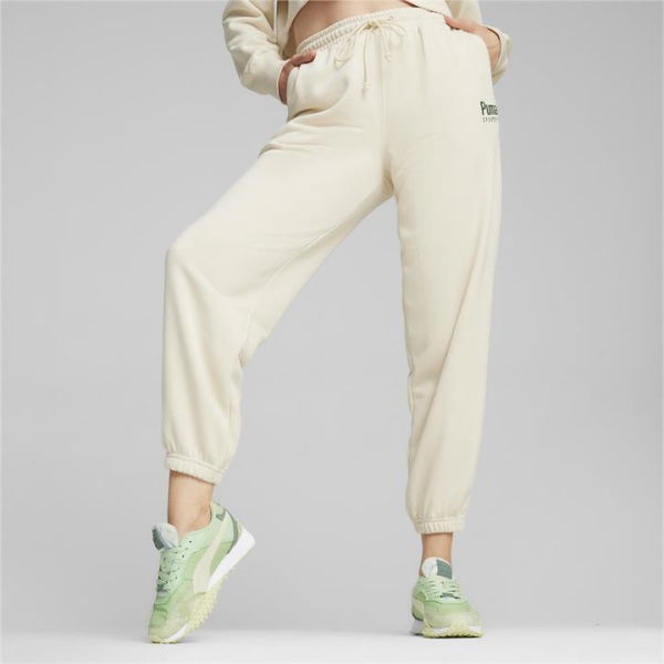 TEAM Women's Relaxed Sweatpants in Alpine Snow, Size Large, Cotton/Polyester by PUMA