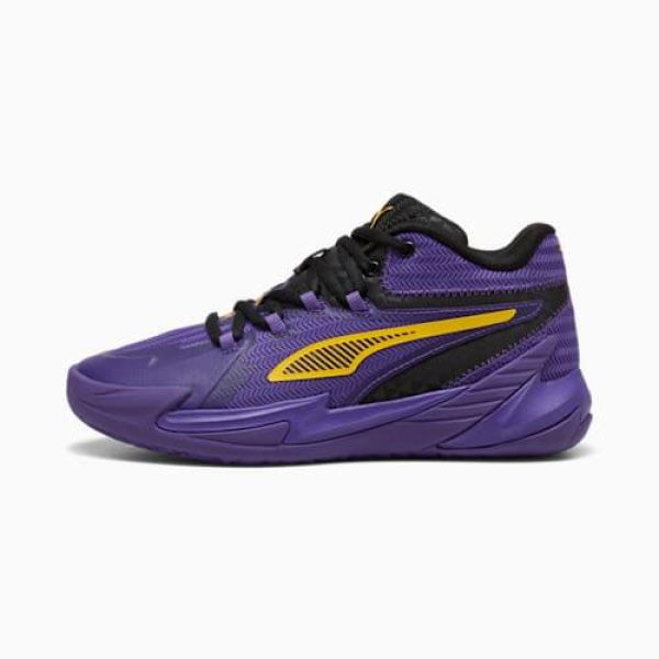 The Dagger Basketball Shoes Unisex in Black/Team Violet, Size 6.5, Synthetic by PUMA Shoes