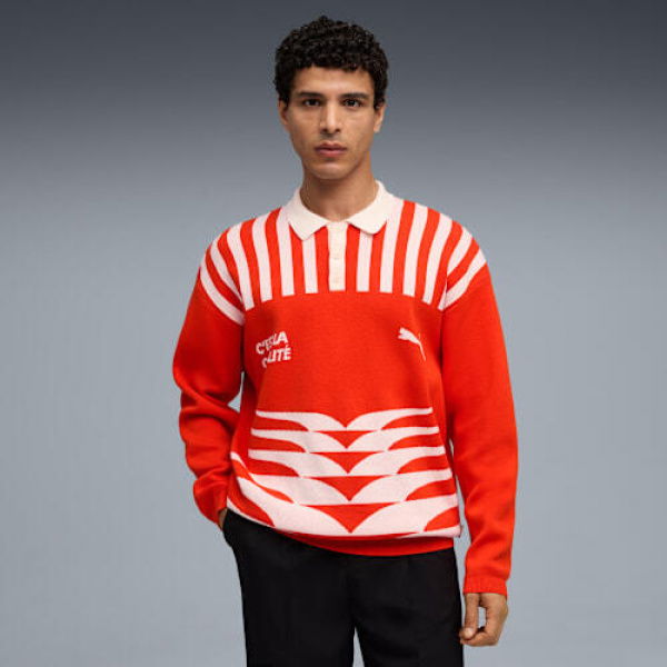 The NeverWorn VI Men's Knit Jersey Shirt in Fierce Red, Size XS, Cotton/Polyester by PUMA