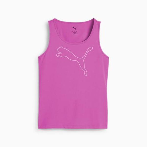 Train All Day ESS Cat Logo Youth Tank Top in Pure Magenta, Size Medium, Polyester/Elastane by PUMA