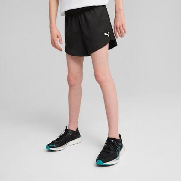 Train All Day ESS Woven Youth Shorts in Black, Size 6 by PUMA