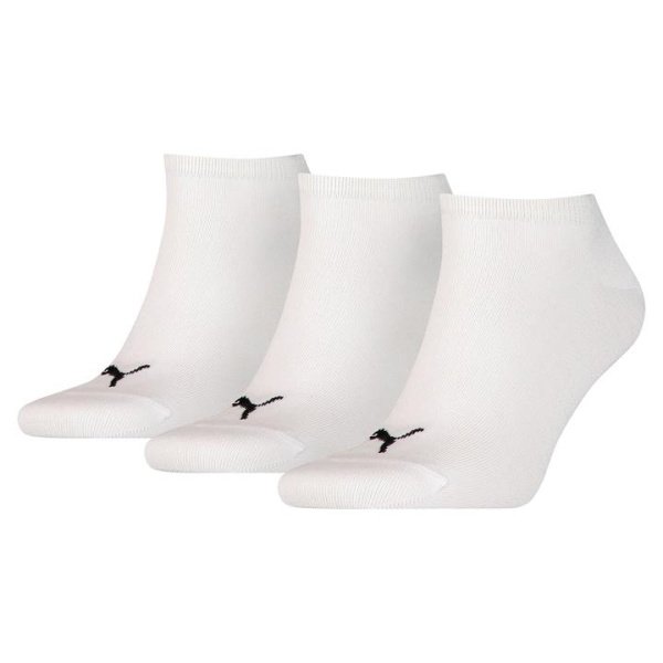 Trainer Socks 3 Pack in White, Size 3.5
