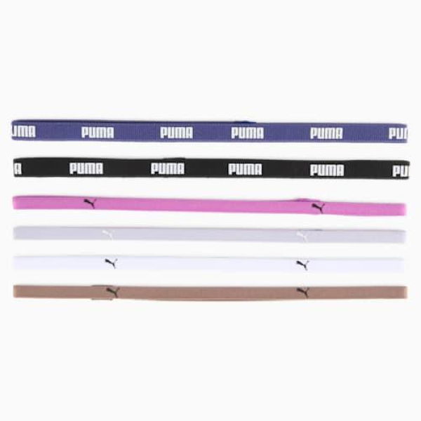 Training Women's Sportbands 6 Pack in Black/Blue Crystal/Wild Berry, Size UA, Polyester/Elastane/Polyamide by PUMA