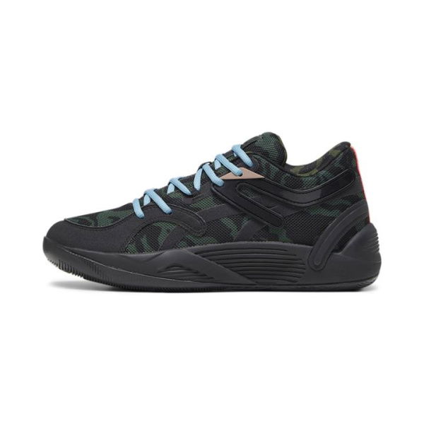 TRC Blaze Court Camo Unisex Basketball Shoes in Black/Myrtle/Dark Clove, Size 11.5, Synthetic by PUMA Shoes