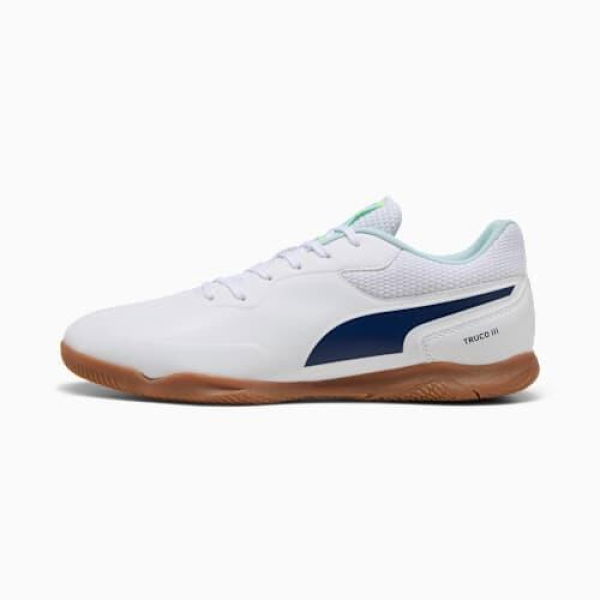 TRUCO III Futsal Unisex Boots in White/Aqua/Fizzy Light, Size 7.5, Textile by PUMA Shoes