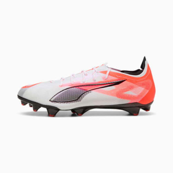 ULTRA 5 CARBON FG Men's Football Boots in White/Black/Glowing Red, Size 8, Synthetic by PUMA