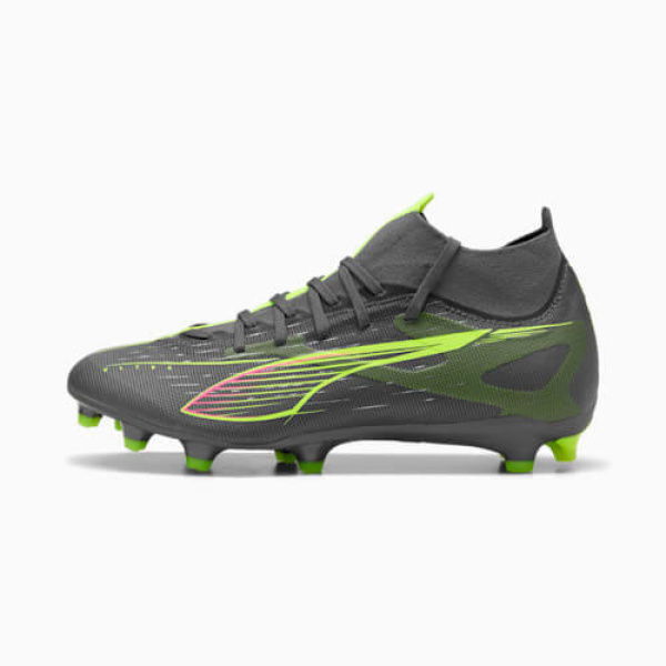 ULTRA 5 MATCH+ FG/AG Women's Football Boots in Matte Aged Silver/Yellow Alert/Aged Silver, Size 6, Textile by PUMA
