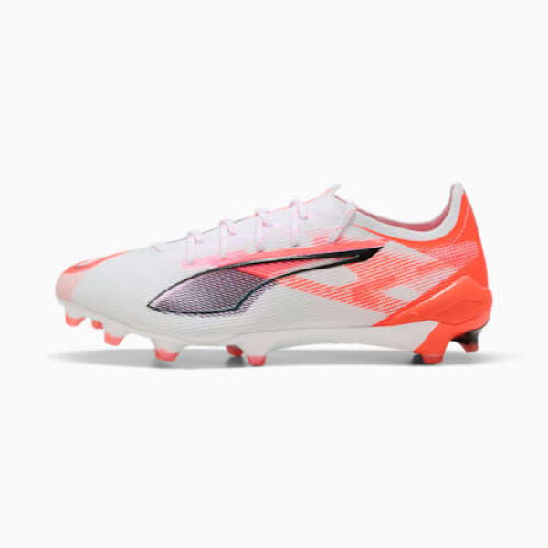 ULTRA 5 ULTIMATE FG Unisex Football Boots in White/Black/Glowing Red, Size 7, Textile by PUMA