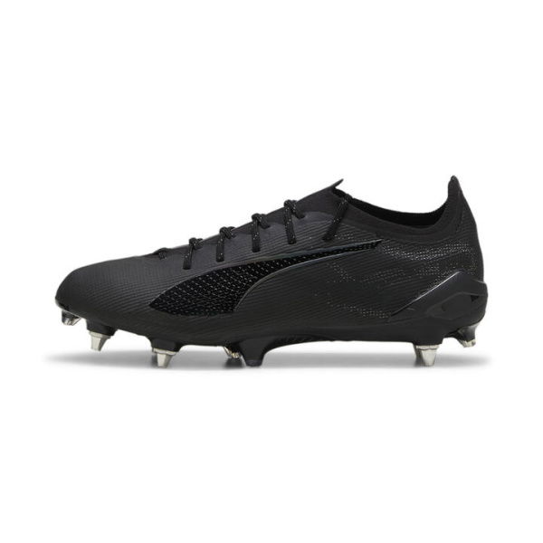 ULTRA 5 ULTIMATE MxSG Unisex Football Boots in Black/Silver/Shadow Gray, Size 10, Textile by PUMA Shoes