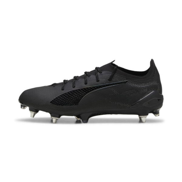 ULTRA 5 ULTIMATE MxSG Unisex Football Boots in Black/Silver/Shadow Gray, Size 4, Textile by PUMA Shoes