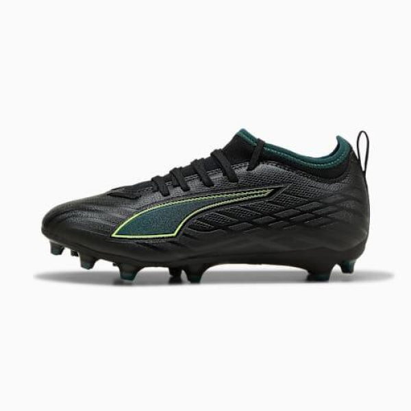 ULTRA 6 MATCH FG/AG Football Boots Youth in Black/Fizzy Light/Green Terrain, Size 1, Textile by PUMA Shoes