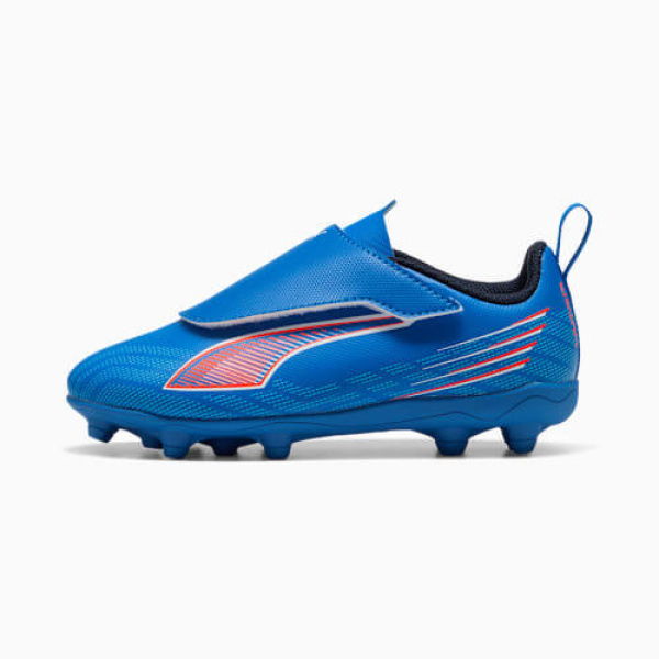 ULTRA 6 PLAY FG/AG Football Boots Kids in Ultra Blue/White/Glowing Red, Size 1 by PUMA Shoes