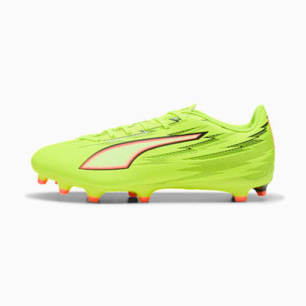 ULTRA 6 PLAY FG/AG Unisex Football Boots in Yellow Alert/Black/Glowing Red, Size 7, Textile by PUMA Shoes