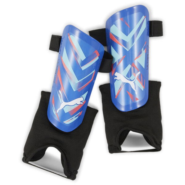 ULTRA Light Ankle Football Shin Guards in Bluemazing/Electric Peppermint, Size Medium, Ethylenvinylacetat by PUMA