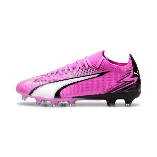 ULTRA MATCH FG/AG Unisex Football Boots in Poison Pink/White/Black, Size 10.5, Textile by PUMA Shoes