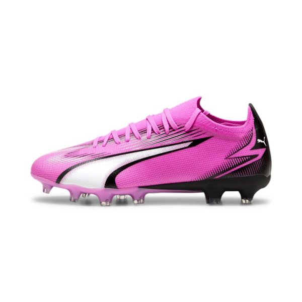 ULTRA MATCH FG/AG Unisex Football Boots in Poison Pink/White/Black, Size 7.5, Textile by PUMA Shoes