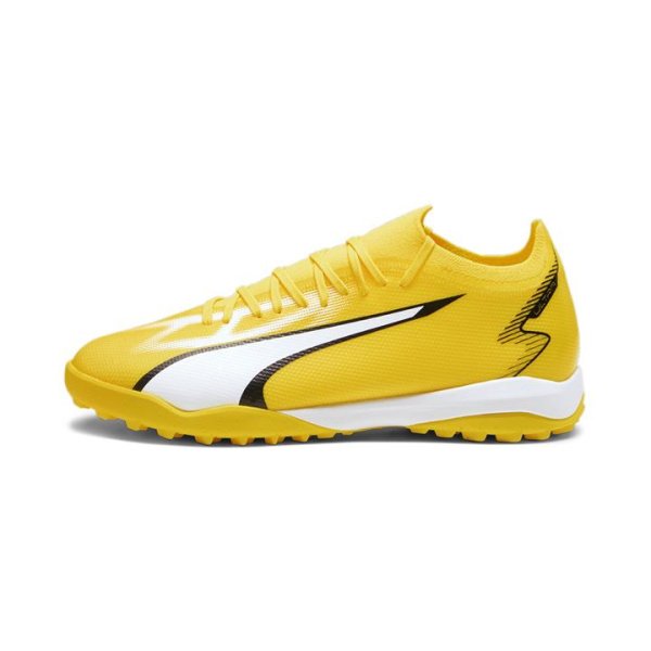 ULTRA MATCH TT Men's Football Boots in Yellow Blaze/White/Black, Size 10.5, Textile by PUMA Shoes
