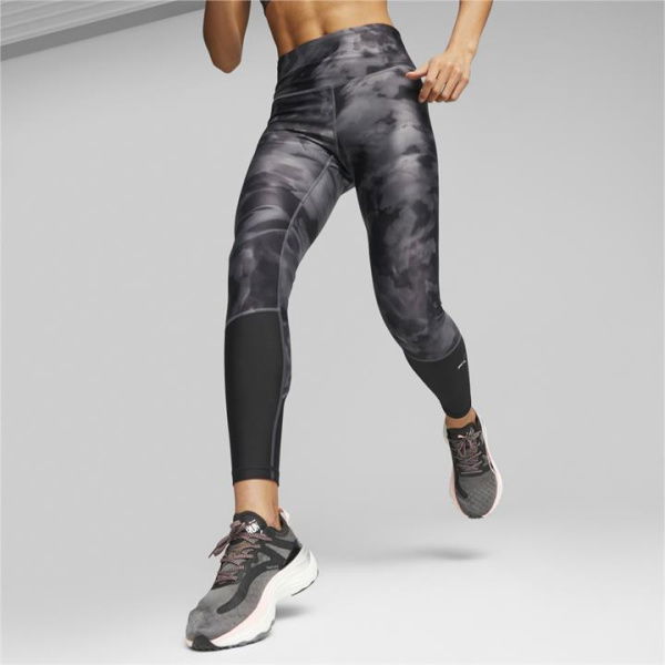 ULTRAFORM High Waist Full Length Printed Women's Running Tights in Black, Size Small, Polyester/Elastane by PUMA