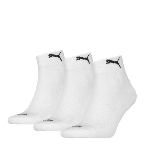 Unisex Cushioned Quarter Socks - 3 Pack in White, Size 10